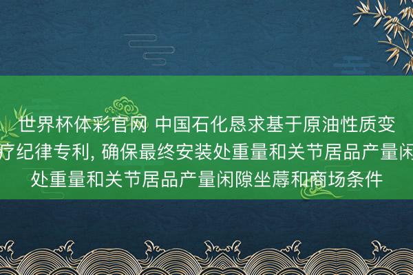 世界杯体彩官网 中国石化恳求基于原油性质变化的坐蓐安装重诊疗纪律专利， 确保最终安装处重量和关节居品产量闲隙坐蓐和商场条件