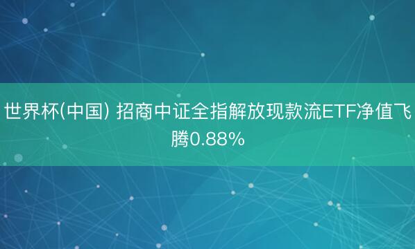 世界杯(中国) 招商中证全指解放现款流ETF净值飞腾0.88%