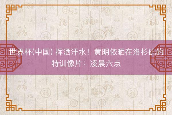 世界杯(中国) 挥洒汗水！黄明依晒在洛杉矶的特训像片：凌晨六点
