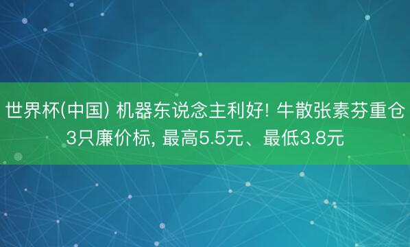 世界杯(中国) 机器东说念主利好! 牛散张素芬重仓3只廉价标, 最高5.5元、最低3.8元