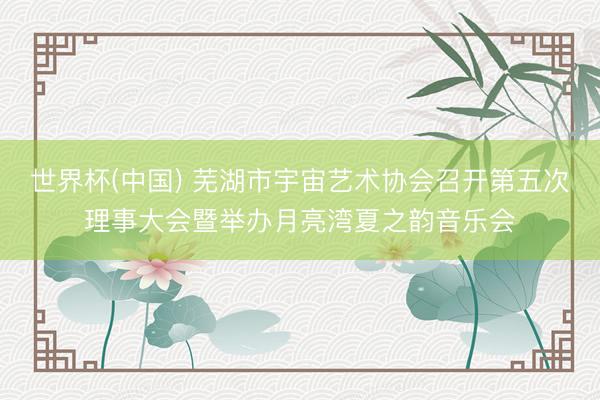 世界杯(中国) 芜湖市宇宙艺术协会召开第五次理事大会暨举办月亮湾夏之韵音乐会