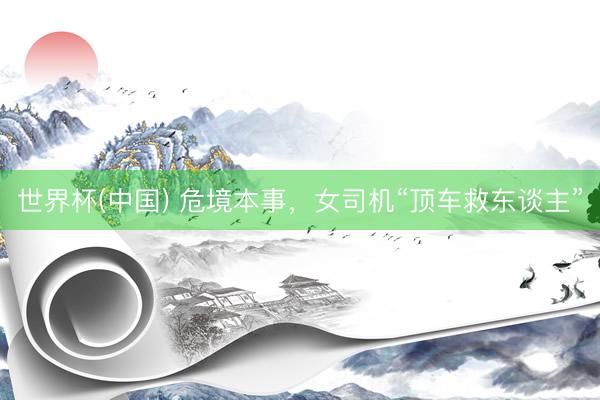 世界杯(中国) 危境本事，女司机“顶车救东谈主”
