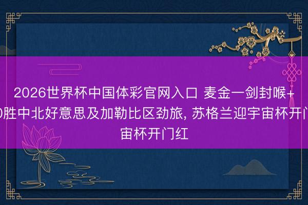 2026世界杯中国体彩官网入口 麦金一剑封喉+1-0胜中北好意思及加勒比区劲旅， 苏格兰迎宇宙杯开门红